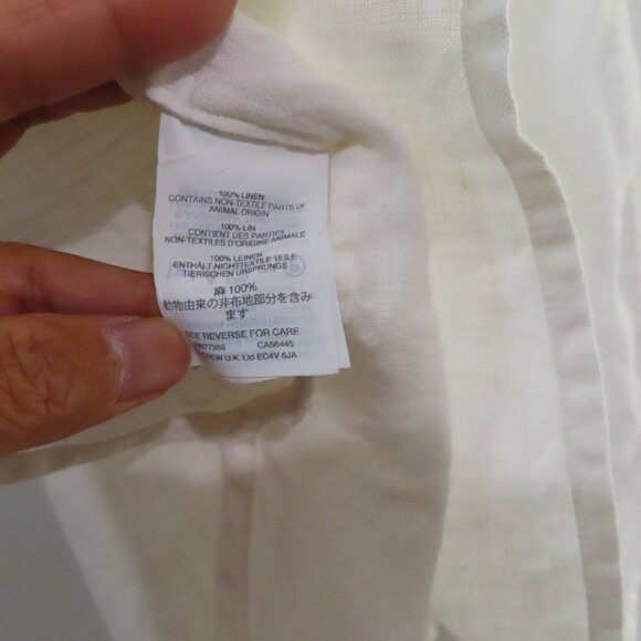 J.Crew White Irish Linen Cargo Style Pullover Size 00 - Picture 6 of 7